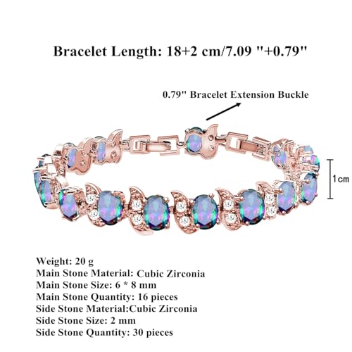 Image of LMXXVJ Fashion Tennis Bracelet Created Emerald White Gold Plated Charm Bracelet Gifts Jewelry for Women