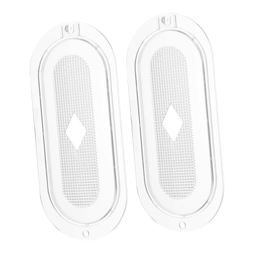 TEHAUX 2 piezas Pantalla de Lámpara de Plástico para Campana Extractora Cubierta Ovalada Resistente Fácil Instalación para Cocinas Domésticas Restaurantes y Hoteles