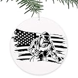MEVRA Christmas Ornament,Welder USA Flag,Tree Decorations,Funny Xmas Halloween Decor, for Friends,Family