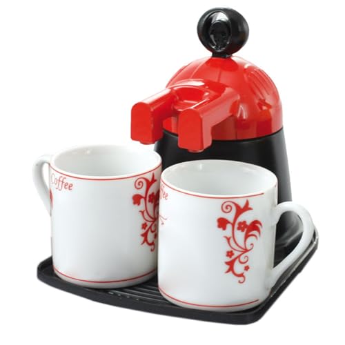 Luocute Caffettiera a Doppio Beccuccio, Caffettiera da Piano Cottura Leggera in Lega di Alluminio a Doppio Tubo da 2 Tazze Efficiente con Costruzione Artigianale, per Domestica,