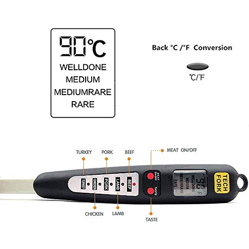Adesign Instant Read Meat Thermometer Digital Cooking Food Thermometer with Super Long Probe for Grill Candy Kitchen BBQ Smoker Oven Oil Milk Yogurt Temperature - Image 3
