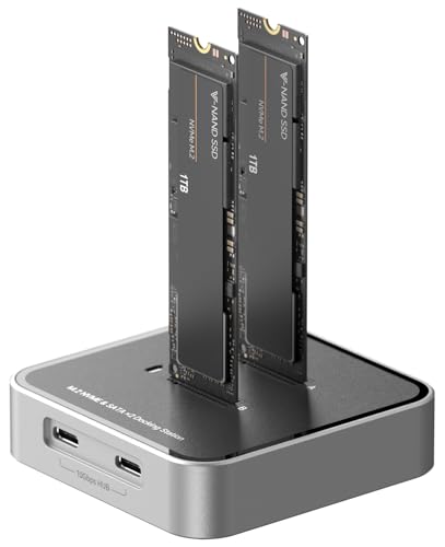 Caja Externa Dual Bay M.2 NVME SATA SSD USB 3.2 16TB miniatura 1