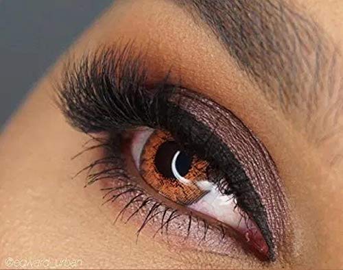 FreshTone Lentilles De Contact De Couleur Honey 3Tons Avizor Solution Multifonctions Pour Lentilles 10ML Kit De Rangement Couleur Aléatoire Boitier Pince et applicateur Offert 12 Mois sans correction Cover