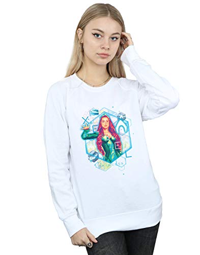 Absolute Cult DC Comics Women's Aquaman Mera Geometric Sweatshirt White Small