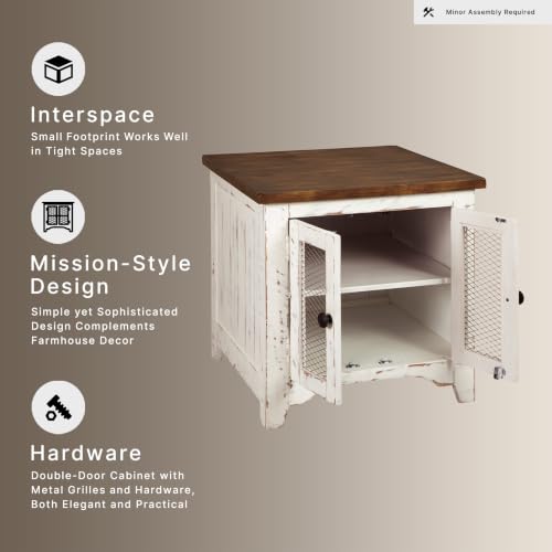 Signature Design by Ashley Wystfield End Table with Storage, White/Brown - image 5