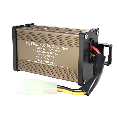 Pro Chaser DC-DC Golf Carts RVs 48V 36V Volt Voltage to 12V Step Down Voltage Reducer Regulator for Headlights Taillights Solar Panels (10A 120W)