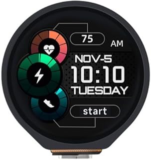 TUOPUONE RP2040 Microcontroller Development Board with 1.28inch Round Touch LCD Compact Size Accelerometer and Gyroscope Sensor