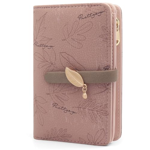 YERUUE Carteras de Mujer Cuero PU Monedero Mujer Pequeño Gran Capacidad Billeteras para Mujers con Cremallera Bolsillo Monederos y 10 Ranuras para Tarjetas (Rosa)