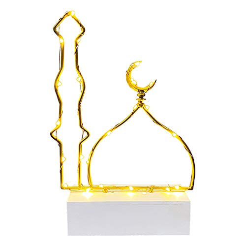 Luces de estrella de la luna Mubarak Ramadán Eid Decoración de luz de luna - Tallado calado de madera para decoración del hogar para fiestas de festivales Cover