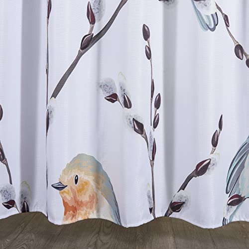 Estmy Birds In Nature Cotton Waffle Shower Curtain Heavy Duty Cute Watercolor Willow Branches And Robin Spring Nature Botanical Plant Floral Modern Farmhouse Bathroom Shower Curtain Set With Hooks #TOP5