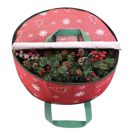 Taoq C 75 Cm Bolsa De Almacenamiento De Coronas Navideñas, Contenedor De Almacenamiento De Guirnalda Bolsa De Almacenamiento De Guirnaldas Navideñas Para Decoración Navideña De Coronas, Rojo Taoq C 75 Cm Bolsa De Almacenamiento De Coronas Navideñas, Contenedor De Almacenamiento De Guirnalda Bolsa De Almacenamiento De Guirnaldas Navideñas Para Decoración Navideña De Coronas, Rojo