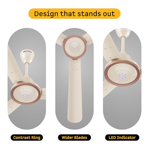 Image of atomberg Erica Artesta 1200mm India's No.1 BLDC Ceiling Fan with Remote | BEE 5-star | Best Air Delivery | Low noise | LED Speed Indicator | 3 Years Warranty| Seasand Ivory
