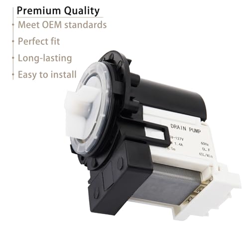 Siwdoy WM2010CW Bomba de drenagem compatível com máquinas de lavar roupa LG WM1388HW WM1812CW WM1814CW WM1377HW WM0532HW WM2032HW WM2075CW WM1815CS WM0742HGA