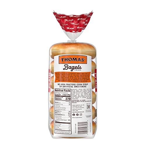 Thomas' Plain Soft & Chewy Pre-Sliced Bagels, 6 Count, 3.35 Oz #TOP2