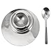 Cabilock Egg Cups for Soft Boiled Eggs with Spoon Metal Egg Holder Egg Cup Holder Stainless Steel Egg Cups Plates for Hard Boiled Egg Spoon Breakfast Brunch Kitchen Restaurant Display Silver