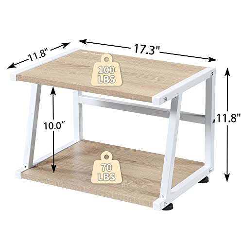 Bettahome 2 Tier Desktop Printer Stand With Storage Shelf, Heavy Duty, Ideal For Small Spaces, Light Wood Color Bt022B #TOP1