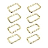 D Ring For Purse Strap Hardware, 1.5 Inch Buckle Metal Rings Rectangle Buckle, 8pcs Rectangle Square Carabiner Strap Hardware for Bag Making Purse Handbag Strap Webbing Belt Leathercraft-Gold