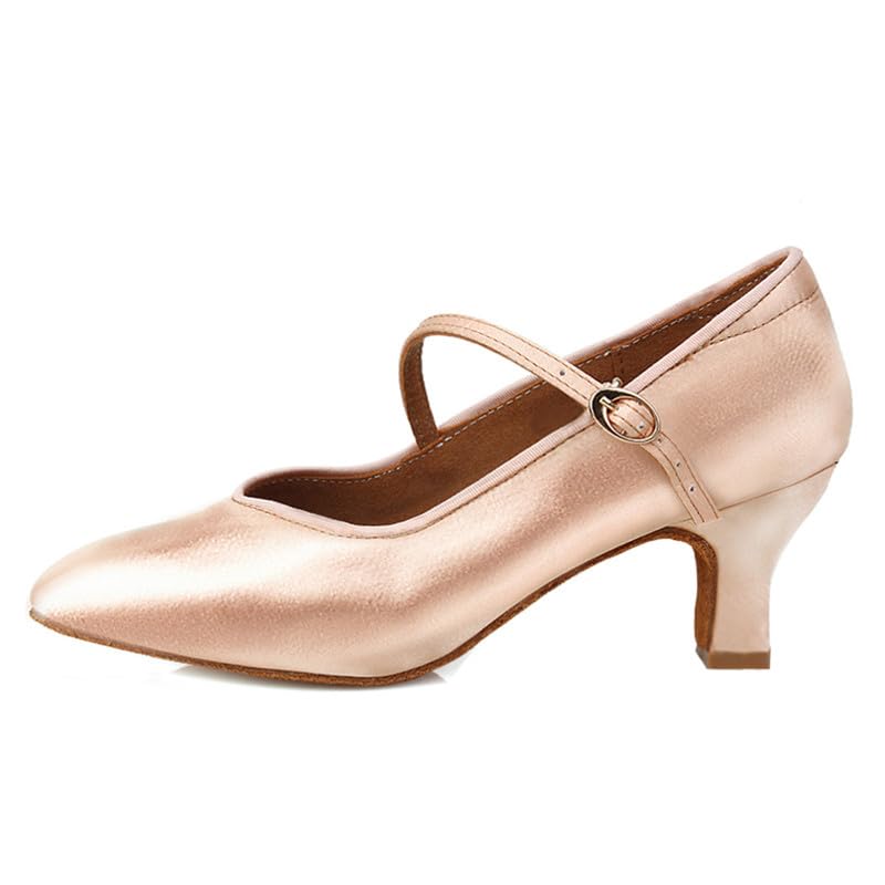AOQUNFS Women Ballroom Dance Shoes Closed Toe Walts Salsa Latin Dancing Shoes,138
