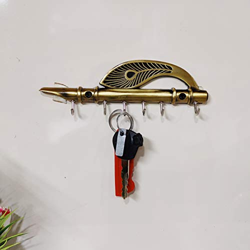 Image of KridayKraft Pankhi Flute Key Holder Decorative for Wall and Gift for Have House Warming Anniversaries, Birthday, Wedding Gifts, Return Gifts, Corporation Gifts, Religious-Gifts & Indian Festivals.