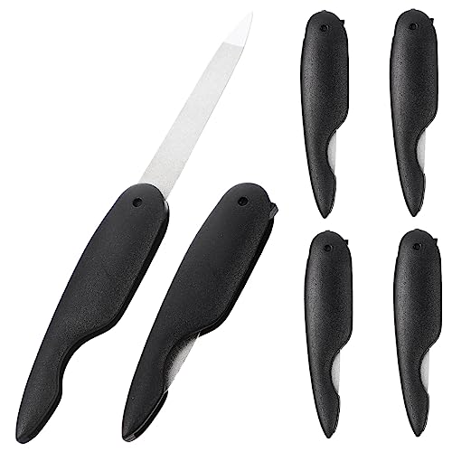 SHERCHPRY 6Pcs Folding Metal Nail Files Compact Reusable Fingernail Files for Manicure for Home Travel Lightweight Design for Easy Portability