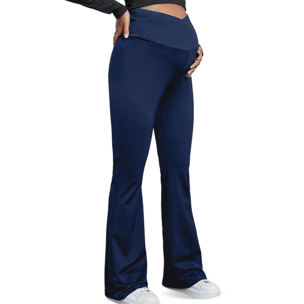 Legging de yoga de maternité pantalon évasé grossesse taille haute hiver