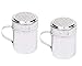 (Set of 2) 10 Ounce Stainless Steel Dredge with Handle, Salt, Pepper, Spice, Sugar Shaker Set