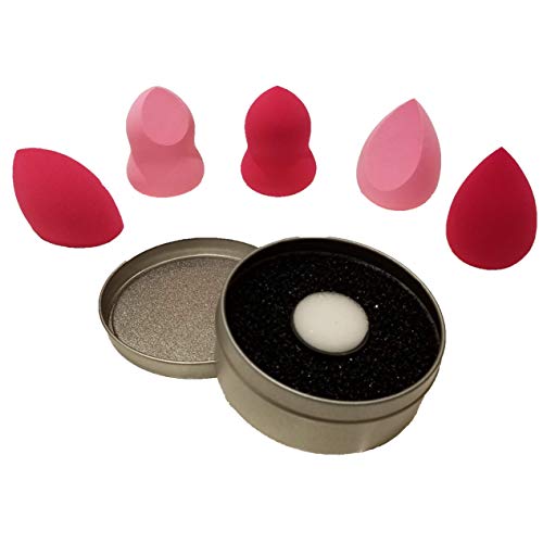 Makeup Sponge and Brush Cleaner Set Blender Beauty Foundation Blending Sponge, Flawless for Liquid, Cream, and Powder, Multi-Colored Makeup Sponges
