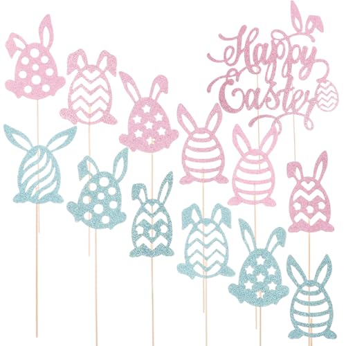 Toppers de Pascua Amosfun para decoración de cupcakes y repostería creativa 5