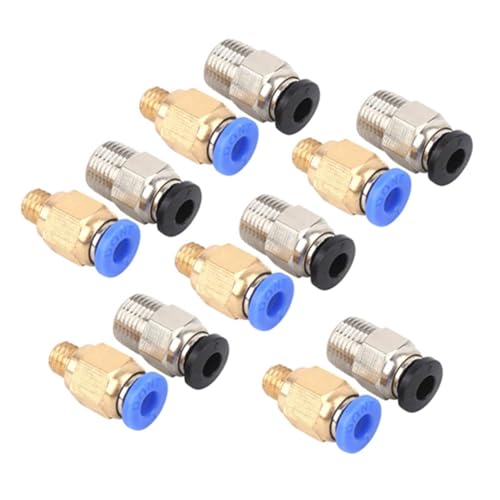 Push de Ajuste Neumático Recto Resistente Conecte para Impresoras 3D 20 Piezas Configuración de Latón de Acero Inoxidable Compatible con 1,75 Mm PLA Filamentos ABS Rápidos y Reemplazo