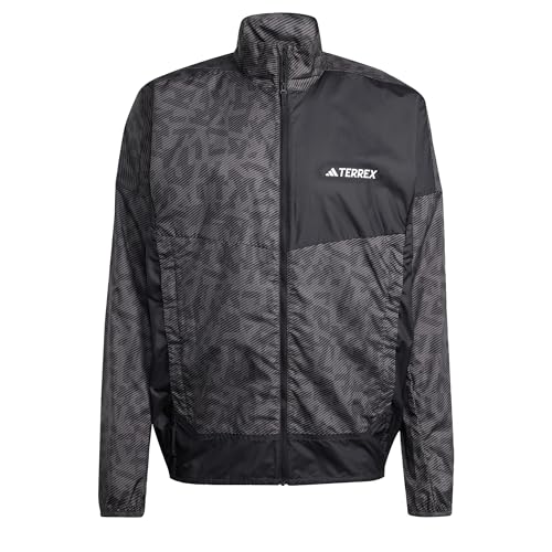 adidas Mens Terrex Trail Running Wind Jacket Charcoal/black XL