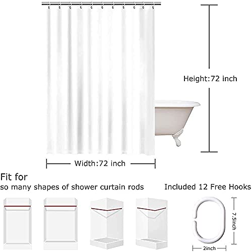 Lorie Navy Blue Shower Curtain Abstract Brush Strokes Oil Painting Ombre Bathroom Curtain Blue White Fabric Bathtub Accessory #TOP6