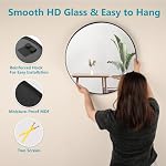 Fabuday Black Circle Mirror for Wall 20 inch - Round Mirrors for Bathroom, Entryway, Living Room, Hallway, Bedroom Decor, Small Matte Framed - Image 5