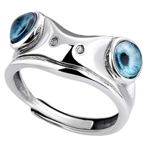 DEARMAMY 5 Piezas anillo de ojo de rana women anillos para mujer anillos de pulgar para mujer Frío anillos para chicas adolescentes anillo de rana abierto niña rana de anillo aleación
