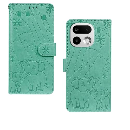 Image of amazon basics Realme 16 Pro Plus 5G Flip Cover | Card Pockets Wallet & Stand | Flip Cover for Realme 16 Pro Plus 5G (Green Elephant)