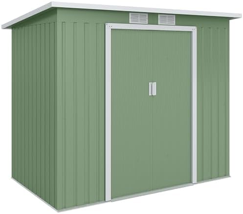 Outsunny Abri de Jardin en Acier galvanisé L 2,77 m² avec kit de Fondation 21...