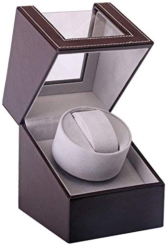 enrollador de Reloj Caja enrollador de Reloj automático Caja enrollador de Reloj para Relojes automáticos Estuche a Prueba de Polvo de Cuero enrollador de Reloj Individual Caja de bobinado Elegante