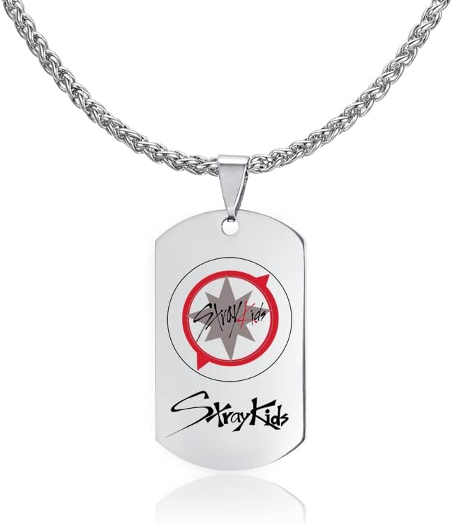 Kpop Stray Kids Merch Pendant Necklace, Stray Kids Stainless Steel Jewelry for Gifts