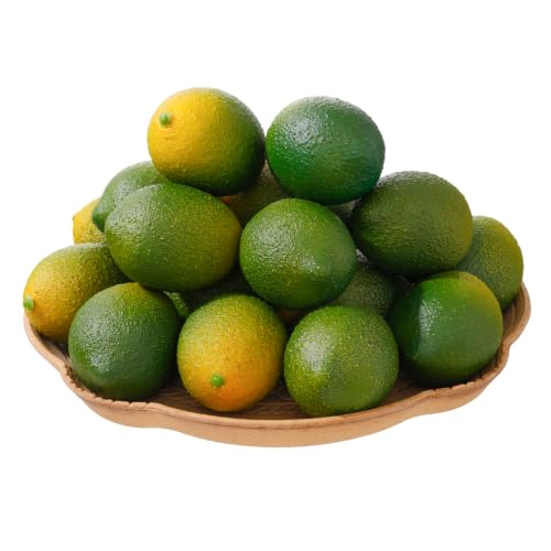 dallisten 12PCS Fake Limes Lifelike Artificial Yellow and Green Lemons for Kitchen Decor Fruit Bowl Lemonade Party Photo Props & Summer Table Decorations Realistic Faux Fruit for Home & Events