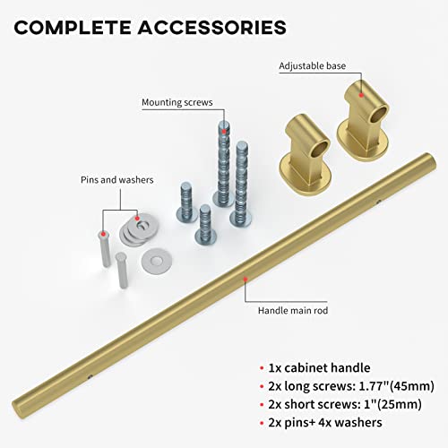 Homdiy 10 Pack Adjustable Cabinet Pulls Gold Cabinet Handles, 1-3/8" To 6-5/16"(35-160Mm) Adjustable Hole Distance Drawer Pulls #TOP3