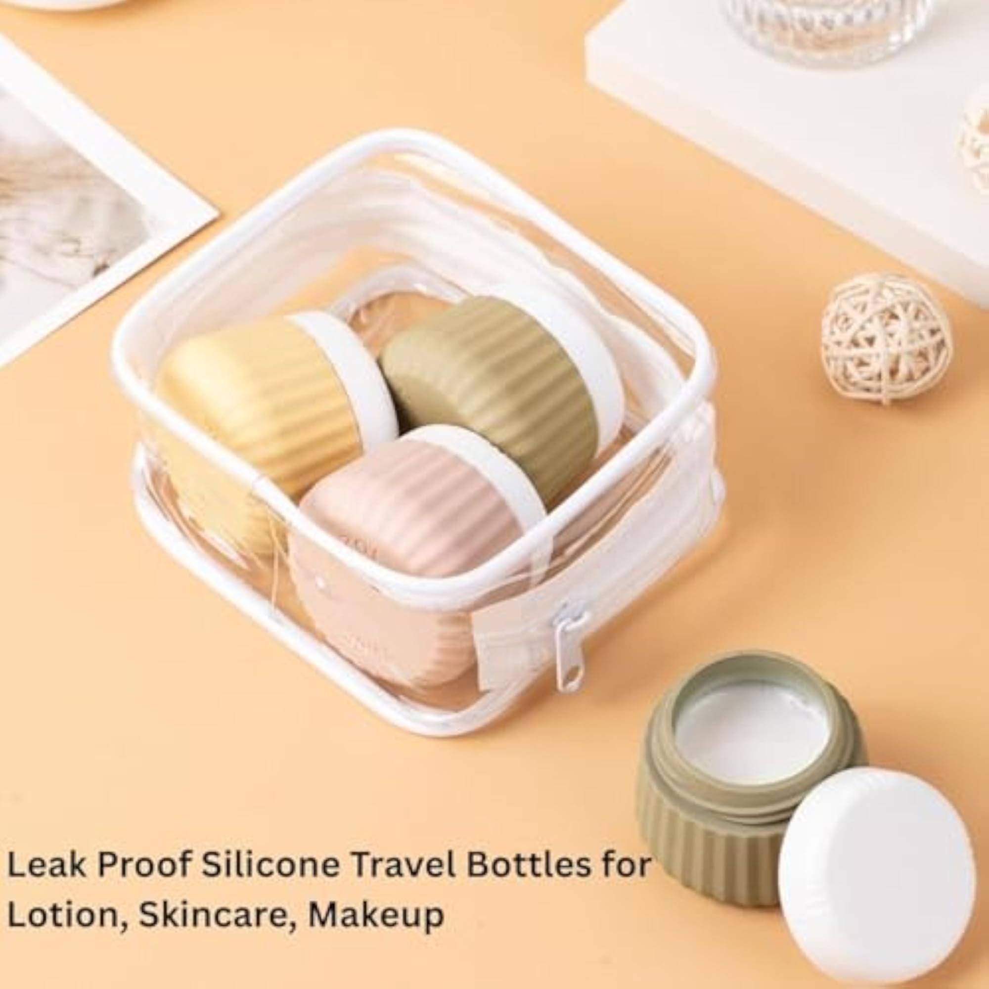 Travel Size Containers for Toiletries, Set of 4 Silicone Bottles