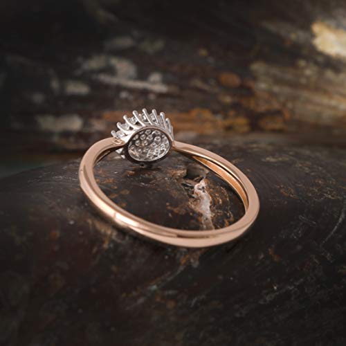 DZON 10k Gold 1/10CT TDW Round Diamond Cluster Promise Ring Love Gift for Women (I-J,I2)4