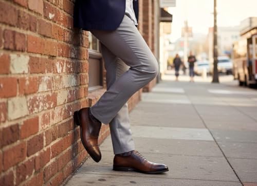Image of X6426 Brown Leather Oxford Shoes for Men - Premium Handmade Full-Grain Leather, Non-Slip Sole, Luxury Comfort & Timeless Classic Design
