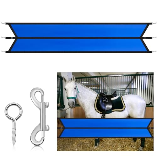 Shinylin Aisle Stall Guards for Horses 126 x 21.3 Inches Horse Stall Guard Designed to Keep Horse Securely in Stall in Style, Adjustable Straps and Sturdy Hardware Included