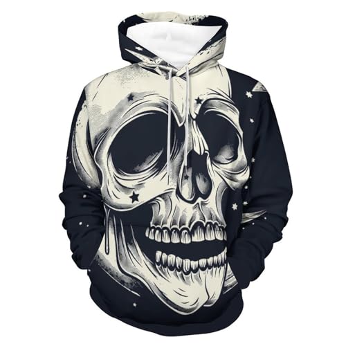 Sweat à capuche Étoile Lune Crâne chaud et confortable taille S