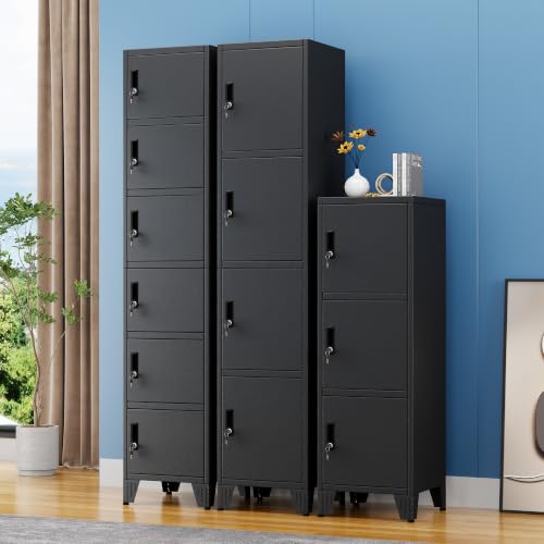 Image of 6 Tier Metal Storage Locker, 70.86 inch Narrow Vertical Steel File Cabinet