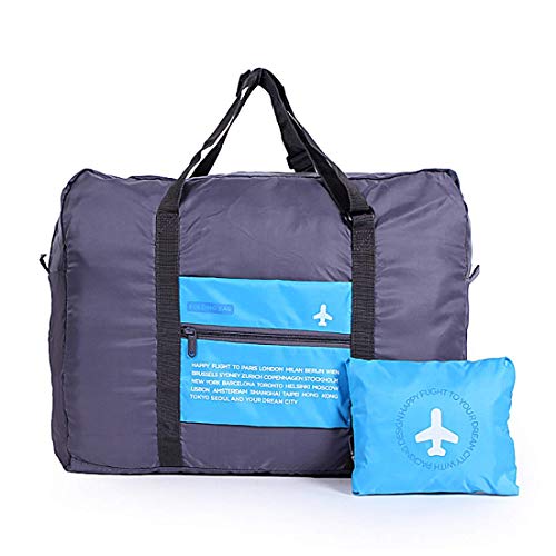 Image of KPS Travel Foldable Nylon Duffle Tote Bag Portable Waterproof Handbag Folding Sport Weekend Shopping Luggage Bag Gym Sports Bag
