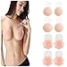 JXXD Silicone Nipple Covers for Women Reusable, Invisible Lift Up Bra,Sticky Strapless Push Up Silicone Tape Bra (2pairs A+2pairs B,CD Cup)
