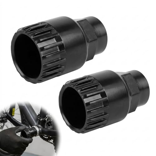 Image of Bottom Bracket Removal Tool, Shimano Bottom Bracket Tool, Shimano Crank Removal Tool, Two-Piece Bicycle Maintenance Kit, Compatible with Various Bicycle Models, Durable Construction in Black Finish