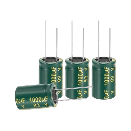 sourcing map 24Pcs Electrolytic Capacitor High Frequency 1000UF 63V with Aluminum Radial Leads 16 x 25mm High Ripple Current Low Impedance