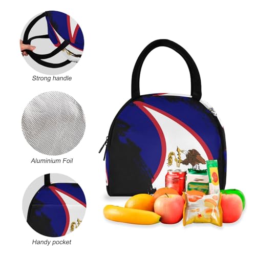 American Samoa Flag Brush Stroke Backpack with Lunch Box Set for Boys Girls Kids Lightweight Durable School Bag Travel4